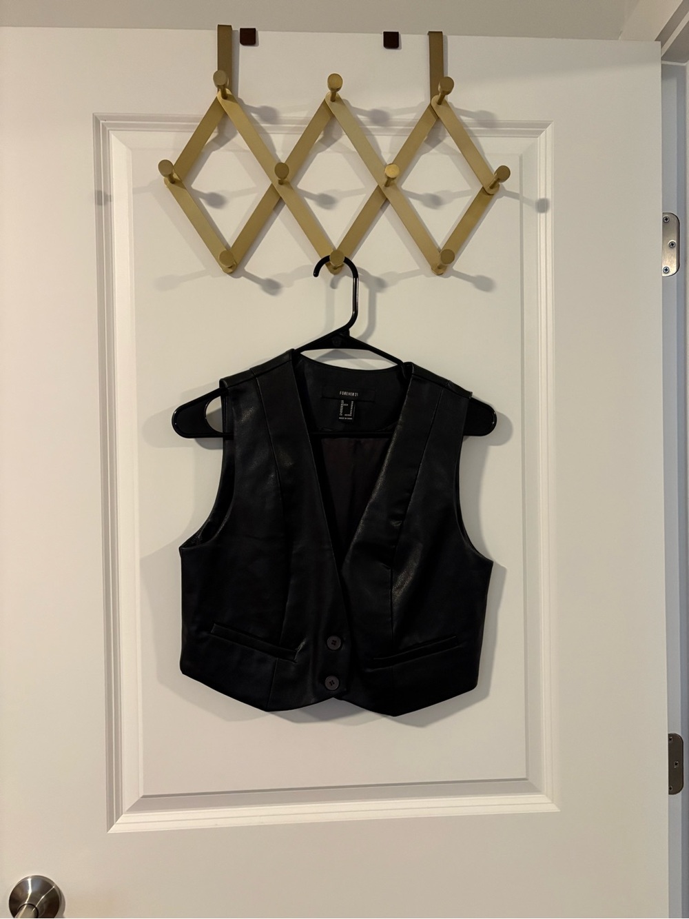 Forever 21 Black Faux Leather Vest